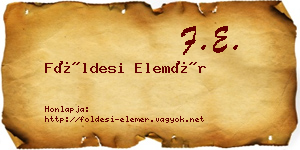 Földesi Elemér névjegykártya