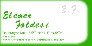 elemer foldesi business card